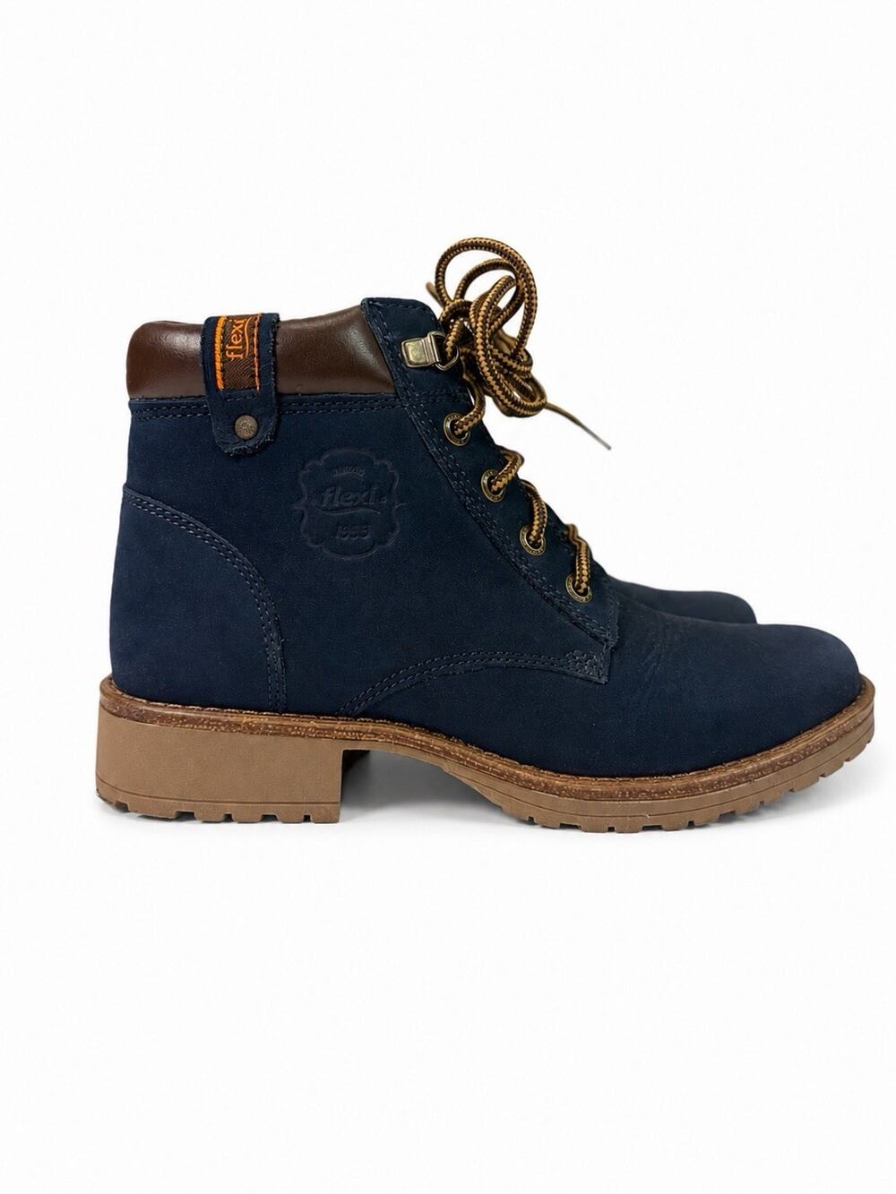 Flexi Blue Lace Up Side Zip Comfort Ankle Boots Women’s Size 6